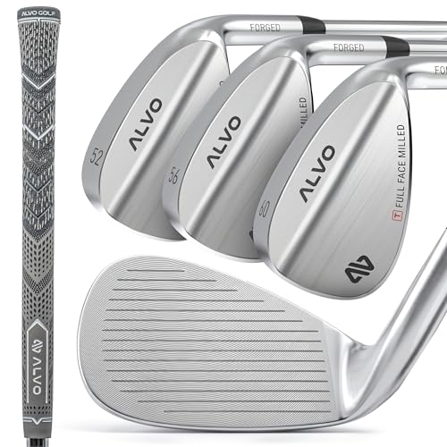 ALVO GOLF Premium Golf Wedges 52/56/60 Sets or Individual Wedges - 52 degree Gap Wedge, 56 degree Sand Wedge, 60 degree lob Wedge Golf Club - Pitching Wedge for Men Right Hand - Wedges Golf - Max spin