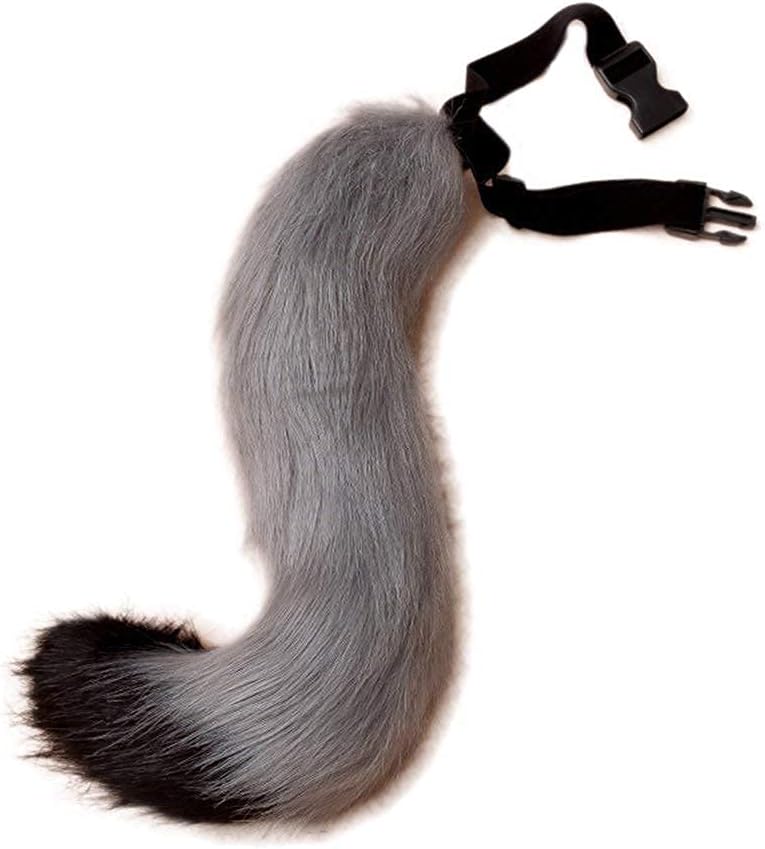 HAOAN Faux Fur Fox Tail and Ears Headband Set Werewolf Costume Accessories Halloween Party - Image 3