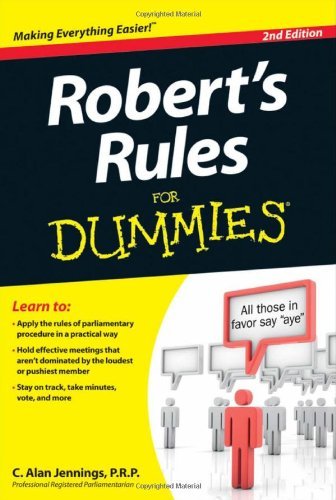 Robert's Rules For Dummies by C. Alan Jennings PRP (20-Jul-2012) Paperback