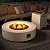 SUNBURY Outdoor Propane Fire Pit Table, 42 Inch 50000 BTU Round Spotted White Patio Gas Fire Table w Tank Cover Table, Lava Rocks, Waterproof Cover