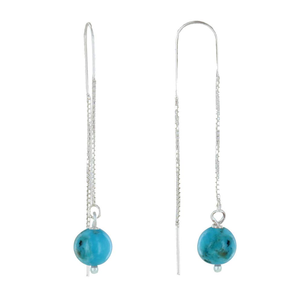 LES POULETTES BIJOUX - Orecchini Catena Argento 925 e Perla di Turchese