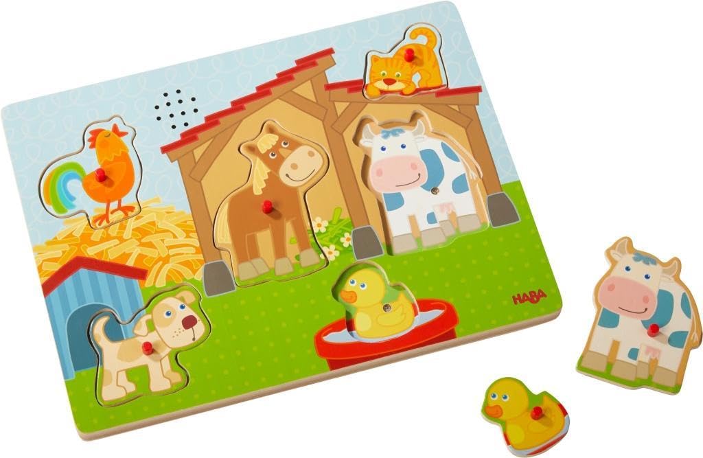 HABA 303179 - Puzzle de Agarrar con Sonido En la Granja. Más 2 años