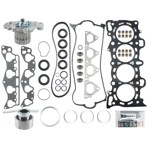AUTOKAY Head Gasket Set Timing Belt Kit Water Pump D16Y7