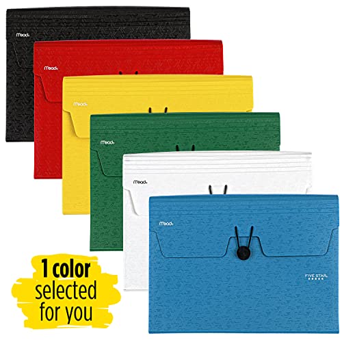 Five Star 13-Pocket Expanding File Organizer, Plastic Expandable File Folders With Pockets And Tab Inserts, Holds 8-1/2" X 11", Bungee Closure, Color Will Vary (35144) #TOP1