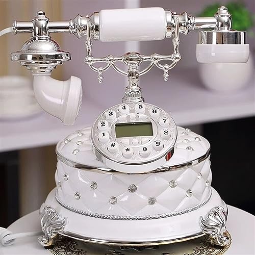 Téléphone rétro ELzEy en résine et métal vintage pour décoration fixe de bureau