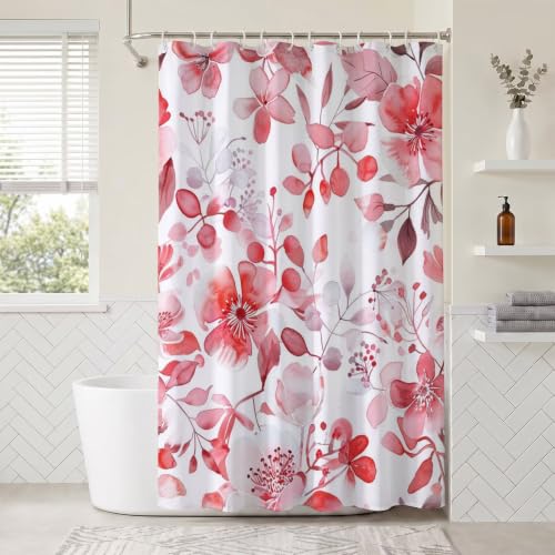 Rideau de douche 150x170cm en polyester imperméable motif fleur avec anneaux inclus - 2