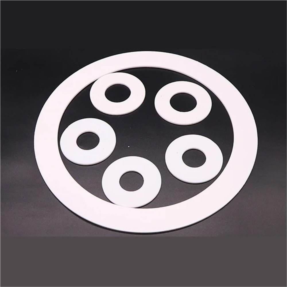 50 szt. Płaska uszczelka podkładki PTFE - rozwiązanie uszczelniające o grubości 1,25 mm do manometrów i złączy rur wodnych(14x18x1.25mm)