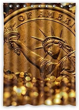 Tall Switch Unique Dign Coins Statue of Liberty Coins Waterproof Bedroom Polyter Fabric window Curtain One Piece 52"W x 84"L