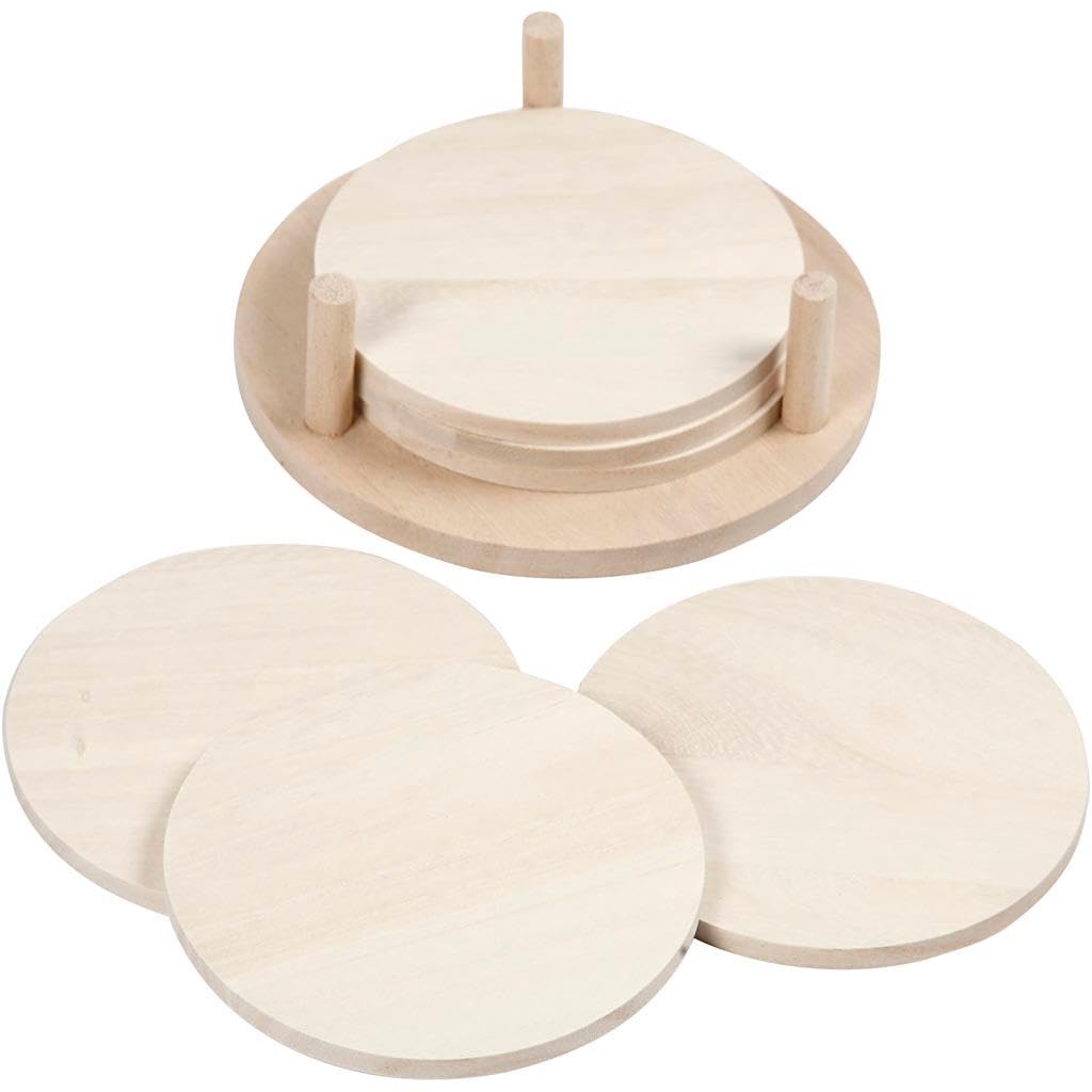 Slices, D: 9,5 cm, thickness 5 mm, empress wood, 6pcs