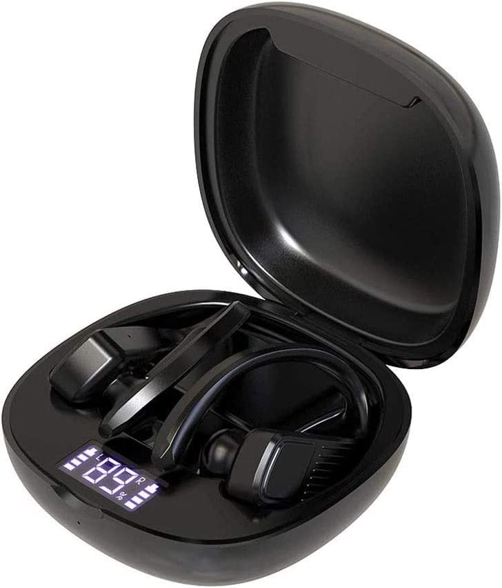 GeRRiT Auricolari wireless - Bluetooth Vero auricolari wireless - TWS Cuffie sportive for il rumore allenamento che cancella gli auricolari resistenti al sudore con microfono for correre, palestra