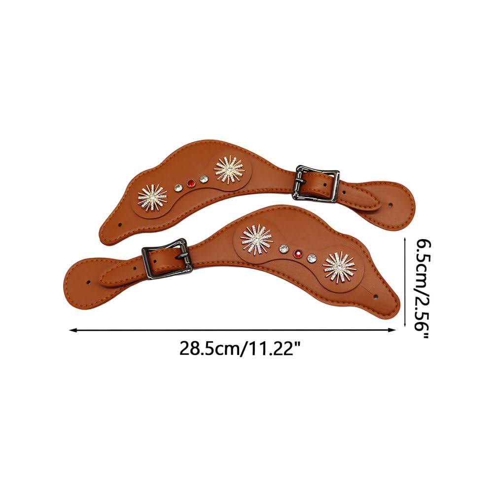 Western Sporenriemen mit Strass, 2 Stück Reitzubehör für Reitstiefel