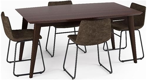 Miniatura 17 de SIMPLIHOME Warner - Silla de comedor moderna de mediados de siglo (juego de 2) en piel sintética vegana marrón envejecida, para el comedor Marrón