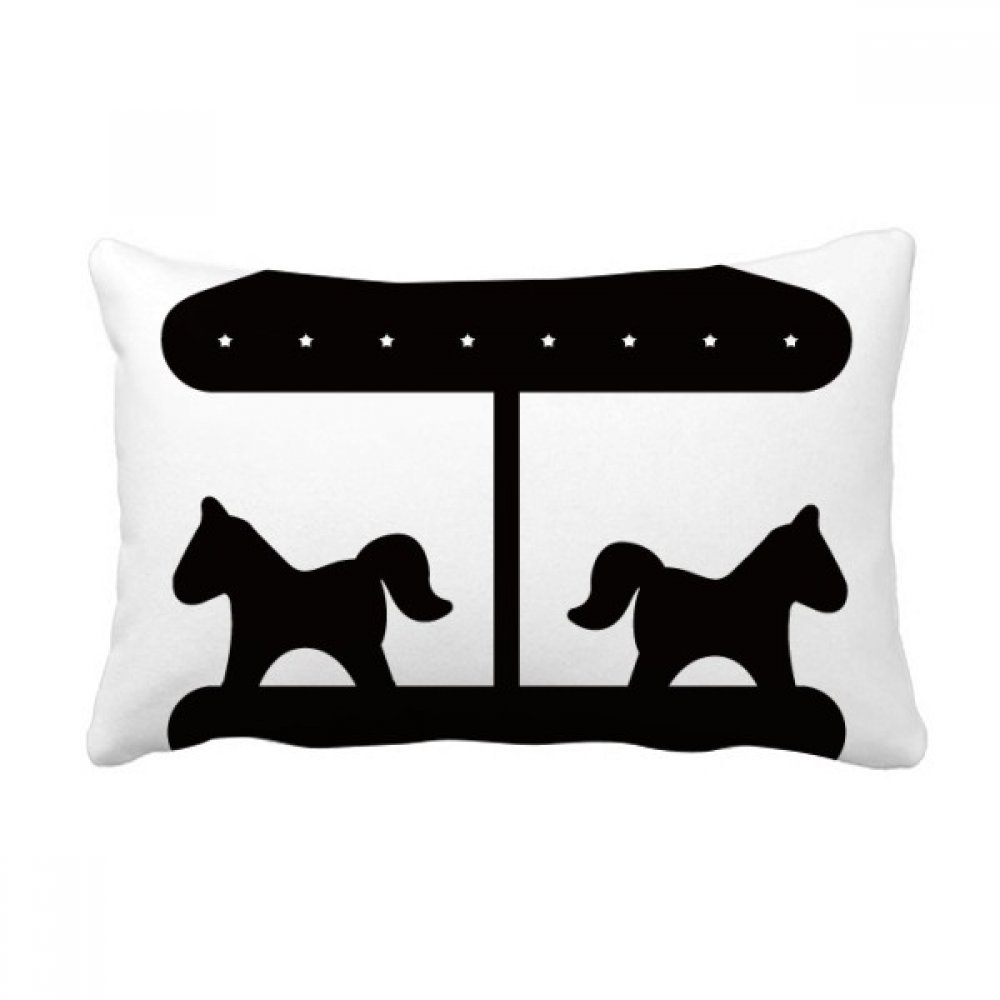 Idée cadeau originale coussin carrousel noir silhouette oreiller de salon