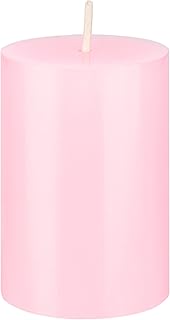 Mega Candles 1 pc Unscented Solid Pink Pillar Candles, Hand Poured Premi...