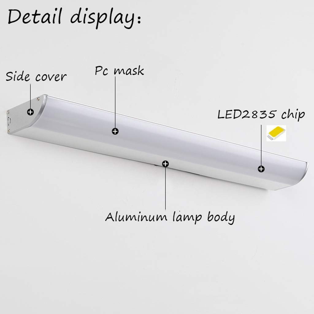 LED-Spiegelleuchten für Badezimmer, wasserdicht, Nebel, modern, minimalistisch, verspiegelt, Farbe: warmweißes Licht, 40 cm, 7 W, Farbe: warmweißes Licht, 50 cm, 12 W