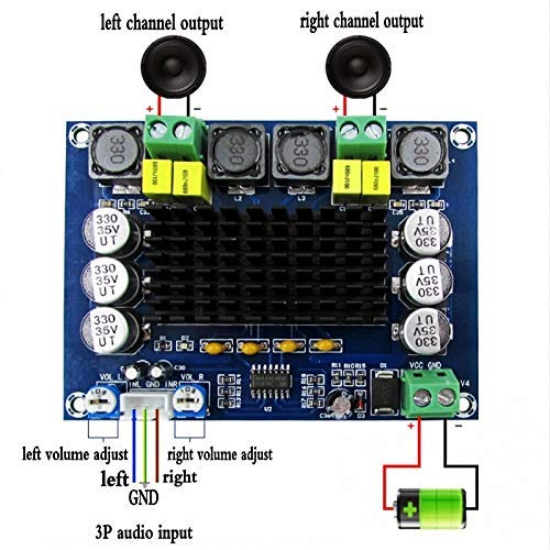 Image of CentIoT - TPA3116D2 2 x 120W 12 - 26V - Dual channel stereo mini Class D Digital Audio Power Amplifier Board