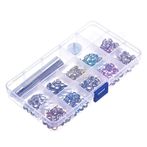 Bememo 300 Pieces Grommets Kit Metal Eyelets Colorful With Installation Tools Shoes Clothes Crafts, 10 Colors (3/16 Inch) #TOP1
