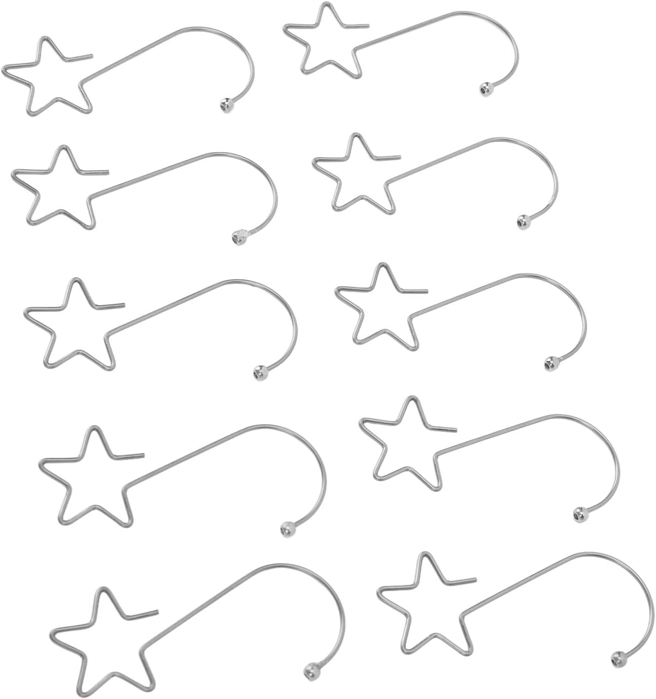 120pcs Star Shaped Christmas Tree Hooks Stainless Steel Decoration Hangers for Easter Halloween Party