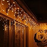 OBEV 8 Fonksiyonlu Dekoratif Saçak Led Sarkıt Perde Led Eklenebilir Led Süsleme Led Peri Led Işık Ledli Işık Yılbaşı Led Yılbaşı Işık Yılbaşı Süsü (4 Metre)
