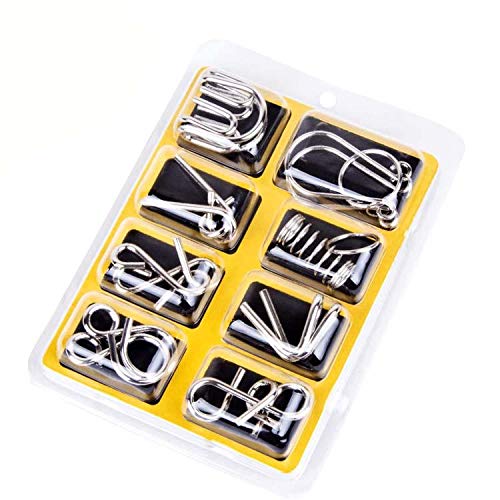 Montessori Materials Metal Wire Iq Mind Brain Teaser Puzzles Game - Set of 8 Pieces