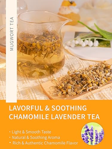 Image of TeeLux Chamomile Lavender Tea, Chamomile with Lavender and Lemongrass, Caffeine Free, Hot & Iced Tea, Soothing Aroma, 4oz