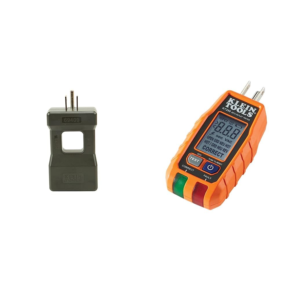 Klein Tools 69409 Line Splitter 10x, Black & RT250 GFCI Outlet