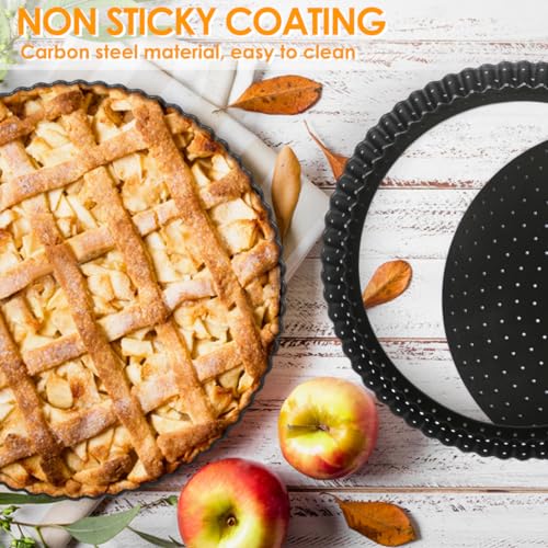 Gutsdoor Pie, Tart & Quiche Pan with Removable Bottom Nonstick Round Quiche Baking Dish Pie Pans for Baking Kitchen (11 Inch) - Thumbnail 4