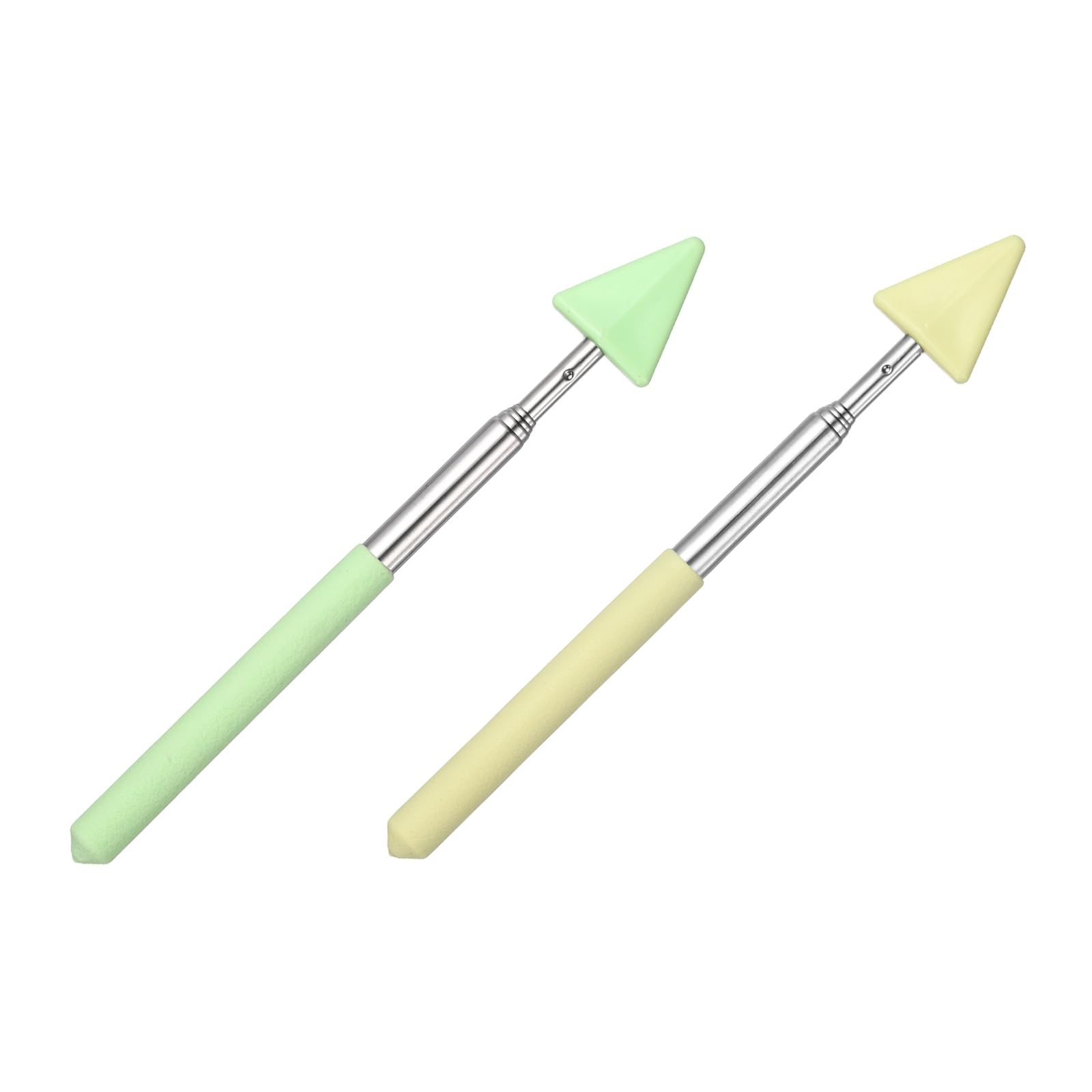 PATIKIL 2 PCS Pointer Finger Stick, Teacher Finger Pointer Stick Retractable Whiteboard Hand Presenters Extendable Telescopic for Classroom Teachers Reading Study Arrow, Yellow/Green