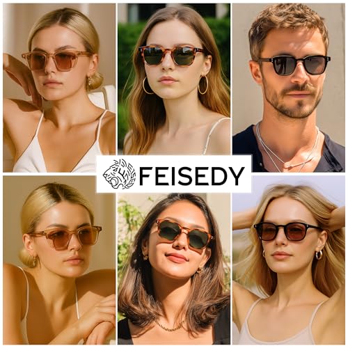 FEISEDY Retro Square Sunglasses Women Men Vintage Trendy Shades UV400 Protecion B03063
