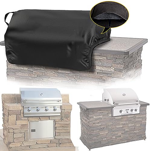 Grill Cover 37 Inch Built in, Tabletop Grill Cover 37, Outdoor Kitchen & Grill Head Cover, 420D Oxford Cloth, UV Resistant and 100% Waterproof, Built in Grill Cover