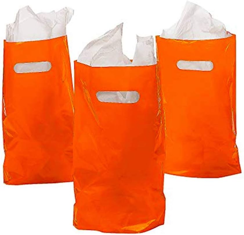 Rhode Island Novelty 8.75 Inch X 12 Inch Orange Plastic Bags Case 50