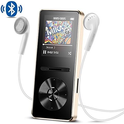 AGPTEK MP3 Player with Bluetooth 4.0, 8 GB Metal Music Player with Lossless Audio Hi Fi FM Radio, Gold A29TG