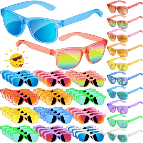 Oleitodh 40 Pcs Kids Translucent Sunglasses Bulk, Kids Neon Sunglasses Party Favor with UV400 Protection for Boys Girls Age 3-8, Goody Bag Favors Gift for Pool Birthday Party Supplies,10 Colors