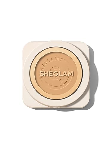 SHEGLAM SKin-Focus - Base de maquillaje en polvo de cobertura completa con control de aceite, ligero, polvo prensado para la cara, color nude