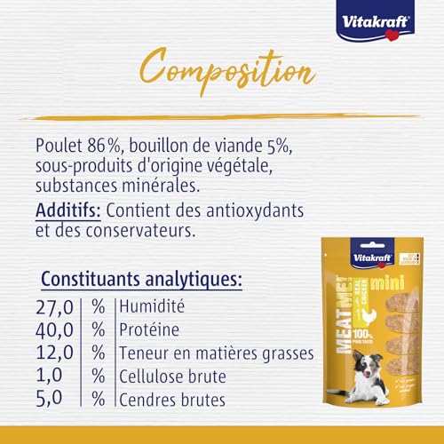 VITAKRAFT - Meat Me Mini - Friandises Chien au Poulet - Alimentation Pour Chien - Sachet Fraîcheur de 60 g - Image 4