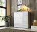 Produktbild BMG Möbel Sideboard Schubladen Kommode Anrichte Marbella 3 in Hochglanz Weiß - Höhe 91cm, Breite 88cm, Tiefe 32cm