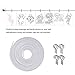 OOTSR [2 Pack White Curtain Wire, Plastic Coated Window Curtain Wire, Picture Hanging Wire with 8 Pairs of Screw Eyes and Hooks
