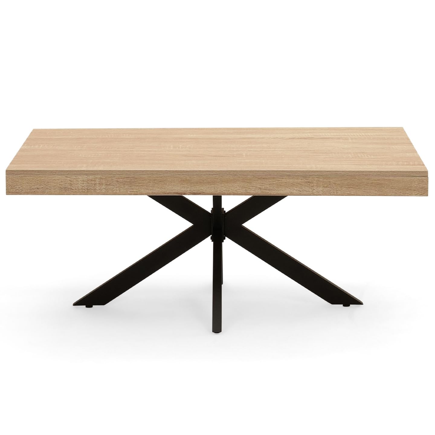 IDMarket - Table Basse rectangulaire Alix 110 cm Pied araignée Bois et Noir