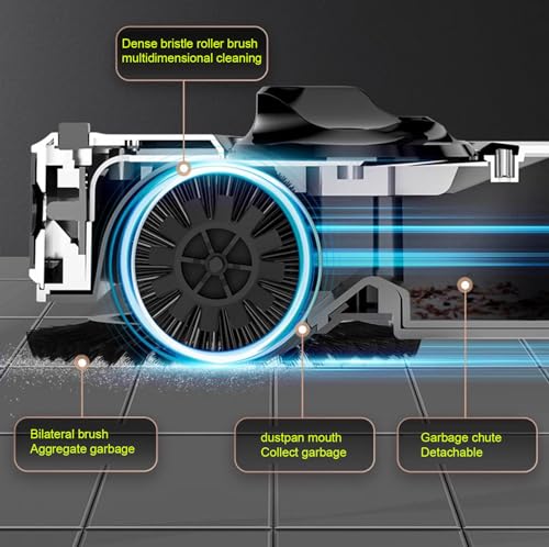 WHDEOY YJLYQF Besen- Und Kehrschaufel-Kombination, Kehrschaufel- Und Kehrschaufel-Set Mit Langen Griffen, Kombination Aus Aufrechter Kehrschaufel Und Kehrschaufelzubehör Für Die Haushaltsreinigung – Bild 6