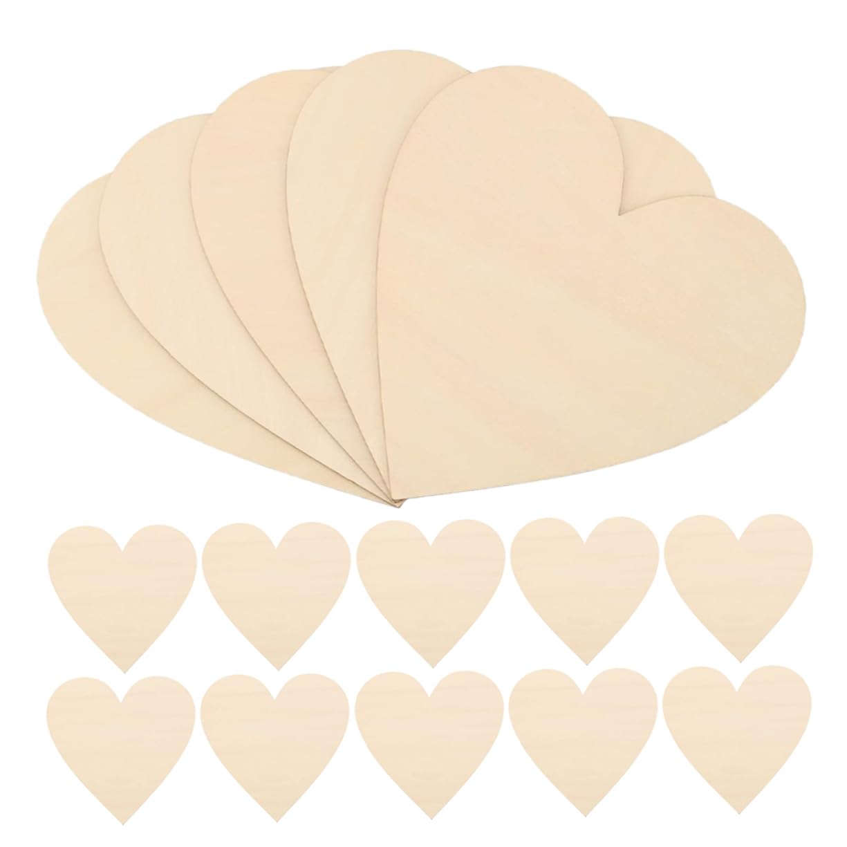 30 Stück Herzförmige Holzrohlinge Glatt Beige für Thanksgiving und Heimdekoration Unbemalte Holzherzen zum Basteln und Verzieren