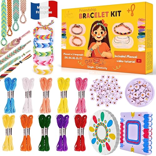 Kit Bracelet Bresilien et d'Amitié avec Notice en Français Idée Cadeau pour Fille 8-16 Ans Kit...