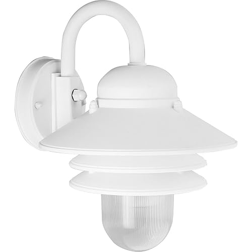 Progress Lighting P5645-30 Transitional One Wall or Ceiling Mount from Polycarbonate Outdoor Collection in White Finish Lighting Accessory, 10-Inch Width x 10-Inch Height