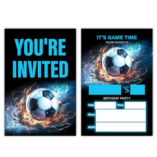 Qlnuk Soccer Birthday Party Invitations