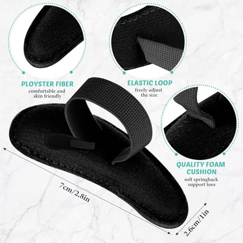 Image of Woanger 8 Pcs Hammer Toe Crest Cushion Soft Straightener Buttress Pads Splint Reduces Pressure from Calluses and Hammer Toes, Medium, Right, Left(Single Hole,Black)
