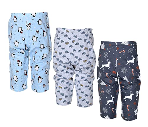 Image of Sathiyas 100% Cotton Printed Baby Boy Pants - Pack of 3 (18-24 Months, Multicolor1)