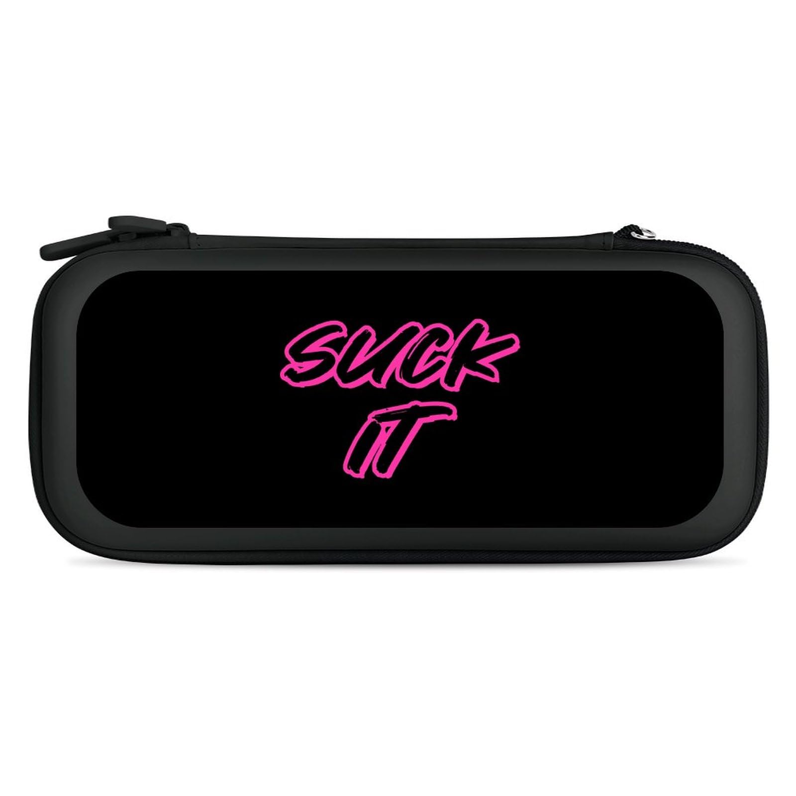 Suck It Compatible with Switch Carrying Case Hard Travel Game Bag Pouch with 15 Games Accessories Black-style