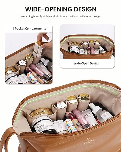 Pocmimut Bolsa de maquiagem, bolsa de cosméticos para mulheres, bolsa de maquiagem de viagem para me