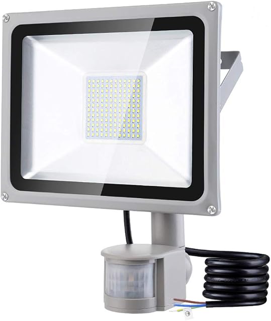 NIKEEYEN 100W Led Floodlight Outdoor Security Lights with Motion Sensor, Waterproof IP65 Floodlight 10000LM 6500K Cold White Wall Light for Garden Yard Garage Warehouse Park Playground