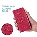 Compatible with iPhone 8 Plus Case, iPhone 7 Plus Wallet Case Embossed Love PU Leather Case TPU Shock Bumper Magnetic Detachable Card Slots Hand Strap Cover (Elephant-Hot Pink)
