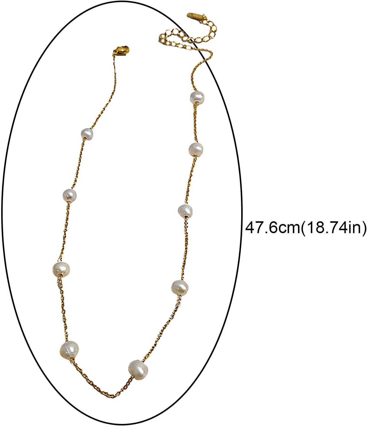 Strand White Cultured Freshwater Pearl Necklace For Women Good Luste Anniversary Wife Rose Necklaces